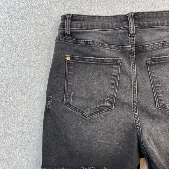 Judy Blue Shorts Womens Large Distressed High Rise Frayed Hem Denim Stretch - Picture 9 of 11